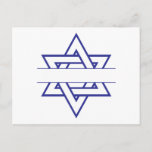 Cartão Postal Estrela Judaica<br><div class="desc">Traga luz bonita para Hanukkah com uma nova estrela incrível de David!</div>