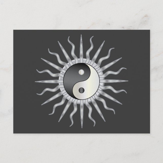 Cartão Postal Estrela Negra Yin Yang (Frente)