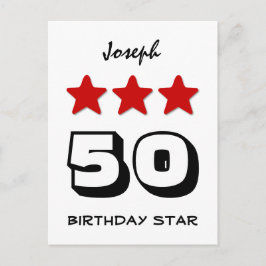 Cartão Postal Estrela Vermelha 50º aniversário - Preto e Branco 