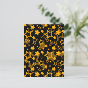 Cartão Postal Estrelas Amarelas Douradas Brilham Design