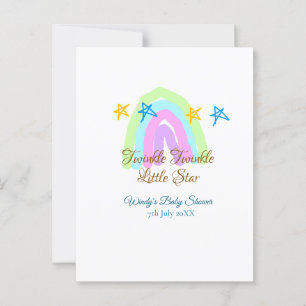 Cartão Postal Estrelas bebê cintilam arco-íris retrô
