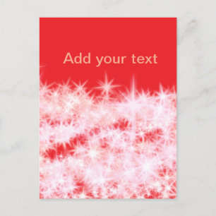 Cartão Postal Estrelas brilhantes cor-de-rosa vermelho simples a