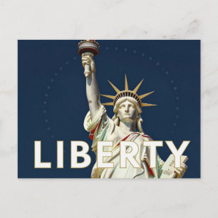 Cartão Postal Estrelas da Estátua da Liberdade Patriótica Americ