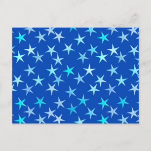 Cartão Postal Estrelas de cetim, azul pálido em cobalto