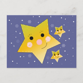 Cartão Postal Estrelas Douradas em um Fundo de Céu Azul