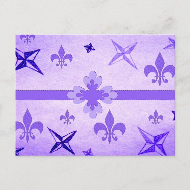Cartão Postal Estrelas e Fleur De Lis (Frente)