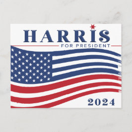 Cartão Postal Estrelas e Stripes Harris para Presidente