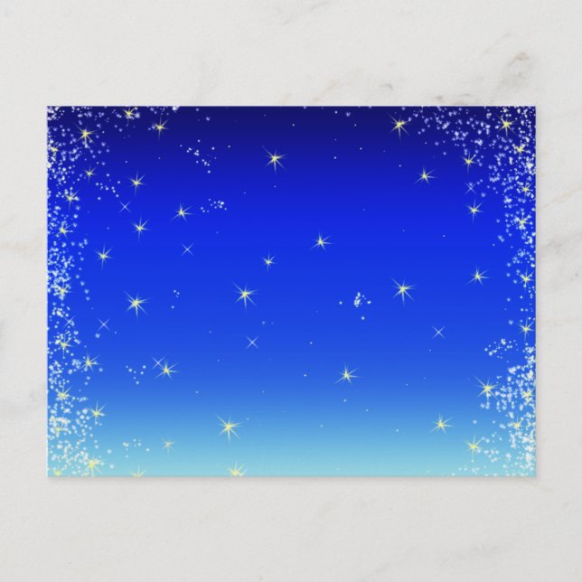 Cartão Postal estrelas em azul (Frente)