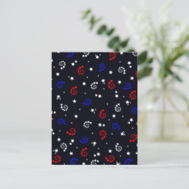Cartão Postal Estrelas Giratórias do Quatro de Julho - 4 de Julh