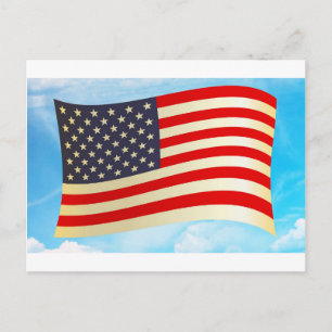 Cartão Postal Estrelas Listras da Bandeira Americana Honra Liber