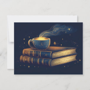 Cartão Postal Estrelas Mágicas e Café com Livros