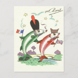 Cartão Postal Estrelas Militares de Peixes Franceses Britânicos