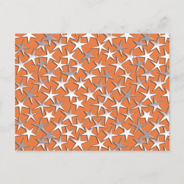 Cartão Postal Estrelas prateadas sobre cobre (Frente)
