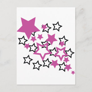 Cartão Postal estrelas preto roxo