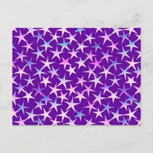 Cartão Postal Estrelas satíricas, lavanda em roxo