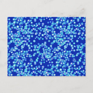 Cartão Postal Estrelas, tons de azul pálido contra azul escuro
