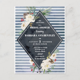 Cartão Postal Estrias de Tempestade e Rosas de Aquarela Branca