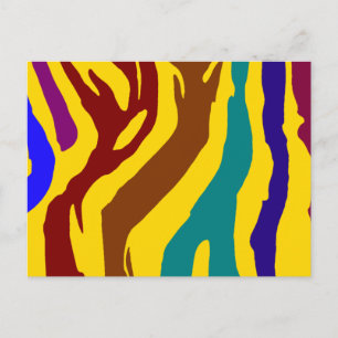 Cartão Postal Estrias de zebra coloridas