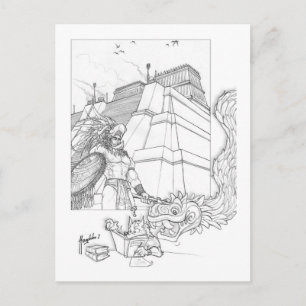 Cartão Postal Estudando os Astecas