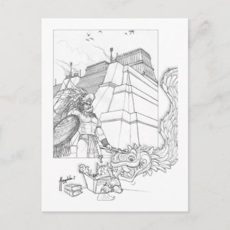 Cartão Postal Estudando os Astecas