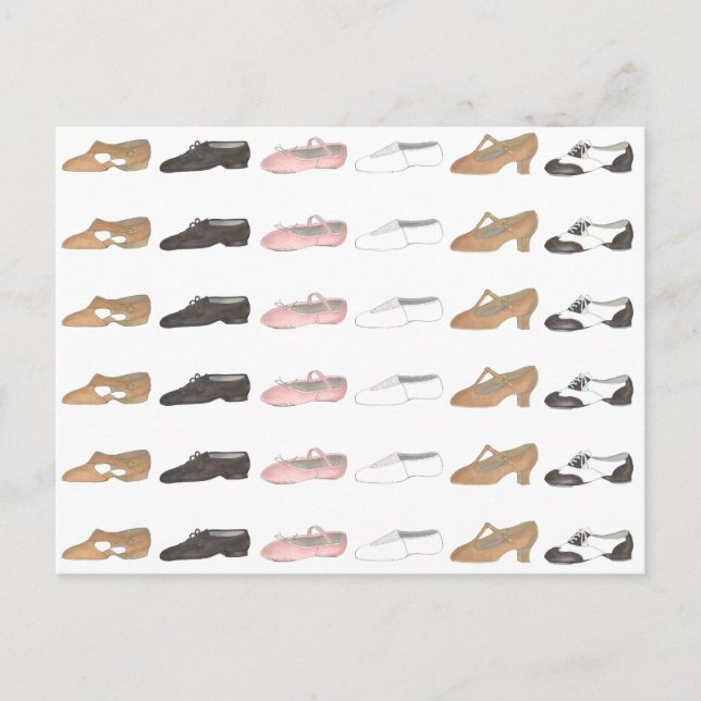 Cartão Postal Estúdio de Dança Ballet Sapateado Jazz Acro Sapato (Frente)