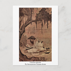 Cartão Postal Estudioso Chinês Por Artista Chinês Anônimo