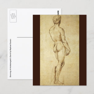 Cartão Postal Estudo da estátua David de Michelangelo por Rapha