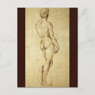 Cartão Postal Estudo da estátua David de Michelangelo por Rapha