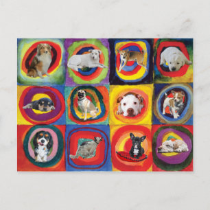 Cartão Postal Estudo de Cães