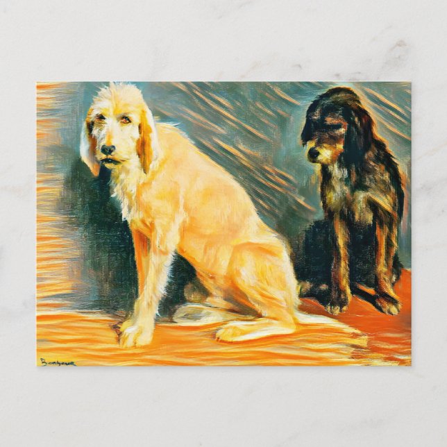Cartão Postal Estudo de dois cães  (Frente)