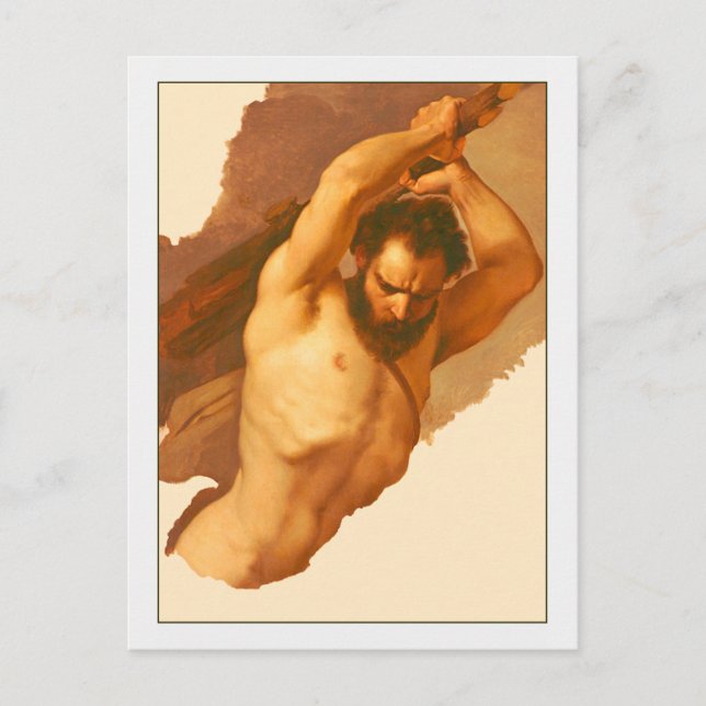 Cartão Postal Estudo de Figura Masculina por Giuseppe Bezzuoli (Frente)