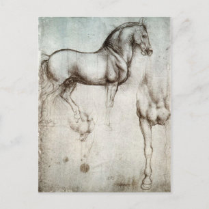 Cartão Postal Estudo dos cavalos - Leonardo da Vinci
