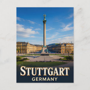 Cartão Postal ✈️ Estugarda Alemanha Presente de Viagem 🏛️
