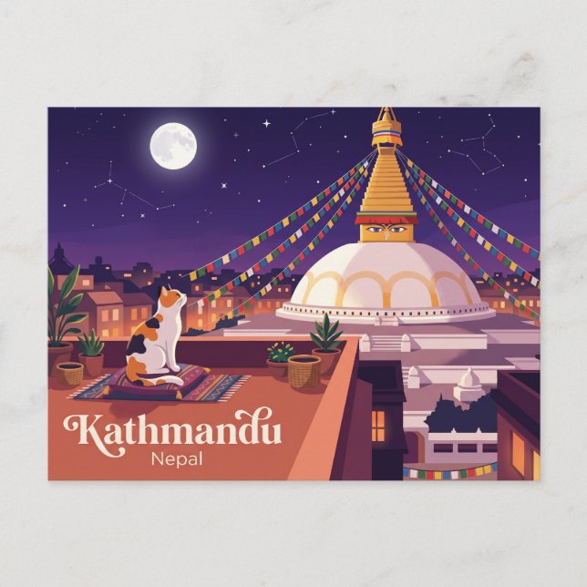 Cartão Postal Estupa Boudhanath Nepal (Frente)