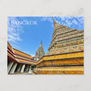 Cartão Postal estupas wat pho banguecoque