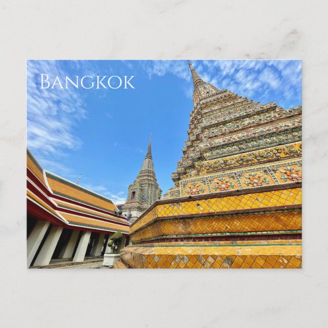 Cartão Postal estupas wat pho banguecoque (Frente)