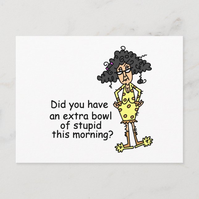 Cartão Postal Estupidez Humor (Frente)