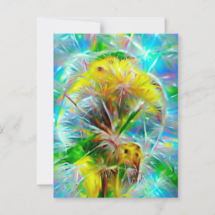 Cartão Postal Eteal Dandelions em Neon Dreamscape