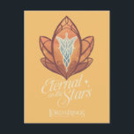 Cartão Postal Eternal as the Stars Evenstar Graphic<br><div class="desc">Celebrate the timeless romance between Arwen and Aragorn with this elegant Lord of the Rings™ Evenstar design. Featuring a beautifully stylized Evenstar motif with delicate, flowing linework and warm autumnal tones, the artwork represents love and hope. Below, the phrase “Eternal as the Stars” adds a poetic touch, capturing the everlasting...</div>