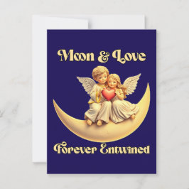 Cartão Postal Eternal Love on a Crescent Moon