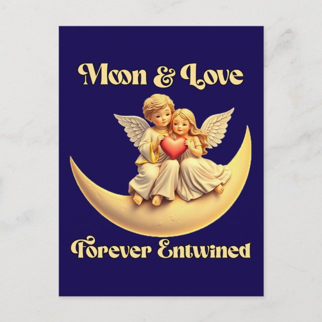Cartão Postal Eternal Love on a Crescent Moon (Frente)