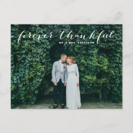 Cartão Postal eterno agradecimento | Casamento White Script Obri