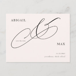 Cartão Postal Eterno Blush Weding Date (Salvar data)