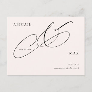 Cartão Postal Eterno Blush Weding Date (Salvar data)