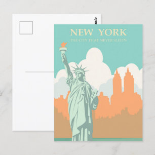Cartão Postal Eterno Nova Iorque: Estátua da Liberdade na Cidade