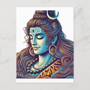 Cartão Postal Eterno Shiva: O Iogi Supremo na Felicidade Divina
