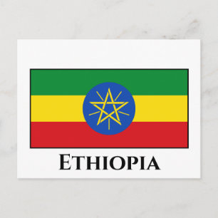 Cartão Postal Ethiopia (Ethiopian) Flag