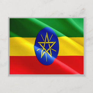 Cartão Postal Etiópia - Bandeira da Etiópia -