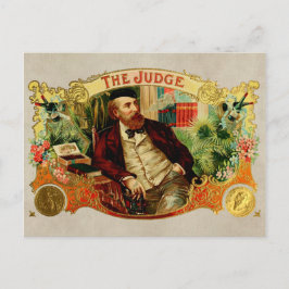 Cartão Postal Etiqueta da Caixa de Charutos do Juiz Vintage