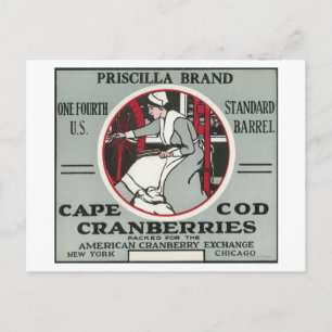 Cartão Postal Etiqueta de Amorango da Marca de Cabo Cod Priscill